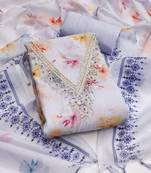 Lavender color digital print lilan cotton straight churidar dress material
