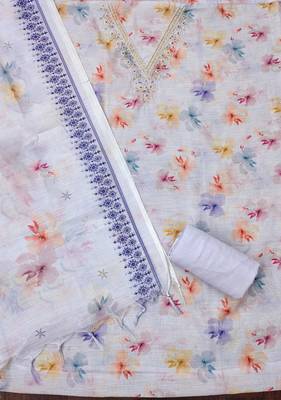Lavender color digital print lilan cotton straight churidar dress material 2