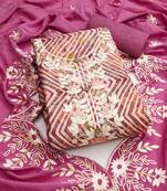 Pink color printed pure modal cotton straight churidar dress material