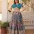 Russian Silk Semi-Stitched Kurta with Foil Embroidery & Printed Lehenga