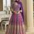 Violet georgette embroidered seroski zarkan gown with embroidered dupatta