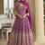 Purple georgette embroidered seroski zarkan gown with embroidered dupatta