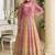 Pink embroidered seroski zarkan gown with embroidered dupatta