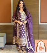 Designer Purple Ethnic Suit Set