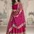 Rani pink viscos jacquard silk embroidered gown with viscos dupatta