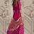 Rani pink viscos jacquard silk embroidered gown with viscos dupatta