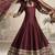 Maroon viscos jacquard silk embroidered gown with viscos dupatta