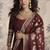 Maroon viscos jacquard silk embroidered gown with viscos dupatta