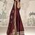 Maroon viscos jacquard silk embroidered gown with viscos dupatta