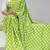 green color polka dots print heavy japan satin saree with unstitched blouse