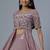lavender embroidered organza lehenga set