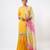 yellow embroidered organza lehenga set