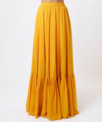 yellow embroidered organza lehenga set 3