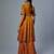 orange embroidered organza lehenga set