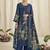 navy blue georgette digital printed dress material