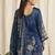 navy blue georgette digital printed dress material