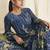 navy blue georgette digital printed dress material