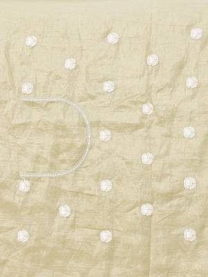 dusty pista color resham & sequins embroidered gold crush silk blend saree 5