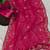 Soft georgette bandhni print saree with sober pitha work embroidery pink  saree with blouse piece