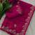 Soft georgette bandhni print saree with sober pitha work embroidery pink  saree with blouse piece