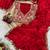 Red color soft rangoli silk beautiful sequence embroidery work lace border saree with blouse piece