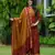 Floral embroidered multicolor round neck  cotton kurta set with trouser & dupatta