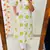 Floral printed white round neck  cotton kurta set with trouser