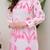Floral printed white round neck pure cotton kurta set with trouser