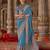 sky blue banarasi zari woven designer saree