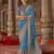 sky blue banarasi zari woven designer saree