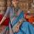 sky blue banarasi zari woven designer saree