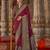 maroon banarasi zari woven designer saree