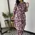 Floral printed purple round neck pure cotton kurta set with trouser