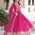 Pink color sequins zari embroidered faux georgette gown with canvas stitching,full sleeve designer dupatta set