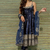 blue vichitra silk embroidered gown dupatta set