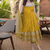 yellow vichitra silk embroidered gown dupatta set