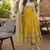 yellow vichitra silk embroidered gown dupatta set