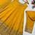 yellow vichitra silk embroidered gown dupatta set