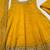 yellow vichitra silk embroidered gown dupatta set