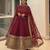 Maroon roman silk anarkali with codding sequence embroidery work,fully stitched gown style with bottom and dupatta