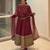 Maroon roman silk anarkali with codding sequence embroidery work,fully stitched gown style with bottom and dupatta