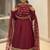 Maroon roman silk anarkali with codding sequence embroidery work,fully stitched gown style with bottom and dupatta