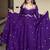 Purple fox georgette anarkali with rembo sequence embroidery work, fully stitched gown style with bottom and dupatta