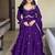 Purple fox georgette anarkali with rembo sequence embroidery work, fully stitched gown style with bottom and dupatta