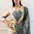 Cream women printed regular beads and stones kurta with trousers & with dupatta