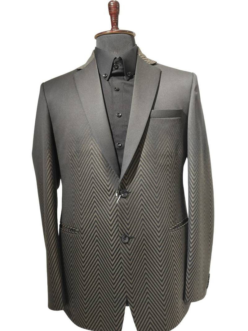 Two-tone geometric weave blazer – wedding collection