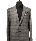 Classic grey plaid check blazer