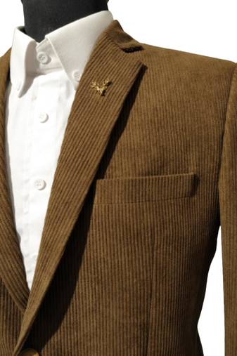 Vintage camel tailored corduroy notch lapel blazer