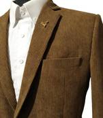 Vintage camel tailored corduroy notch lapel blazer