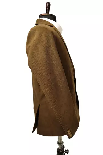 Vintage camel tailored corduroy notch lapel blazer